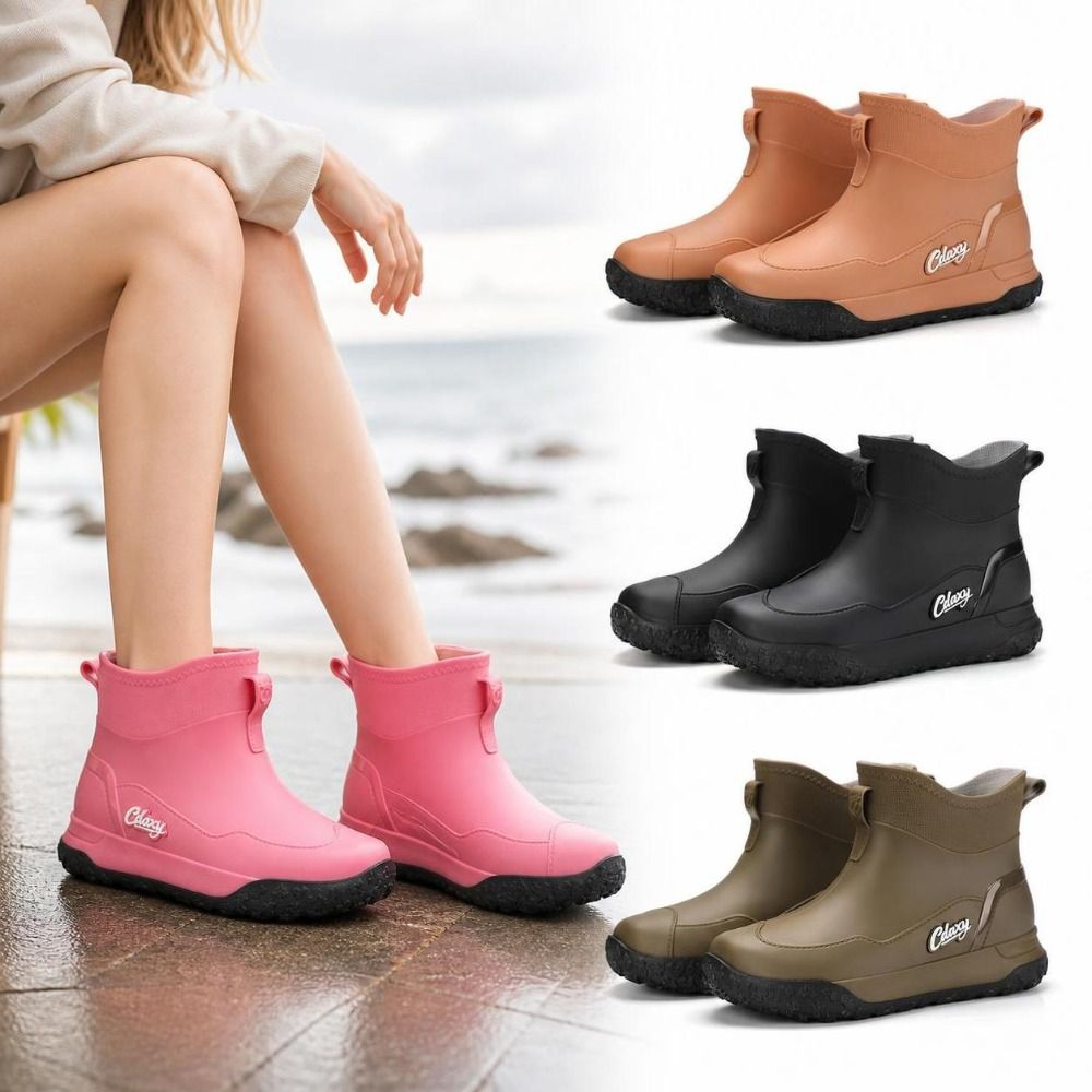 Men'S Shoes Water Resistant - Thickened Waterproof Short Rain Boots Wear-resistant
