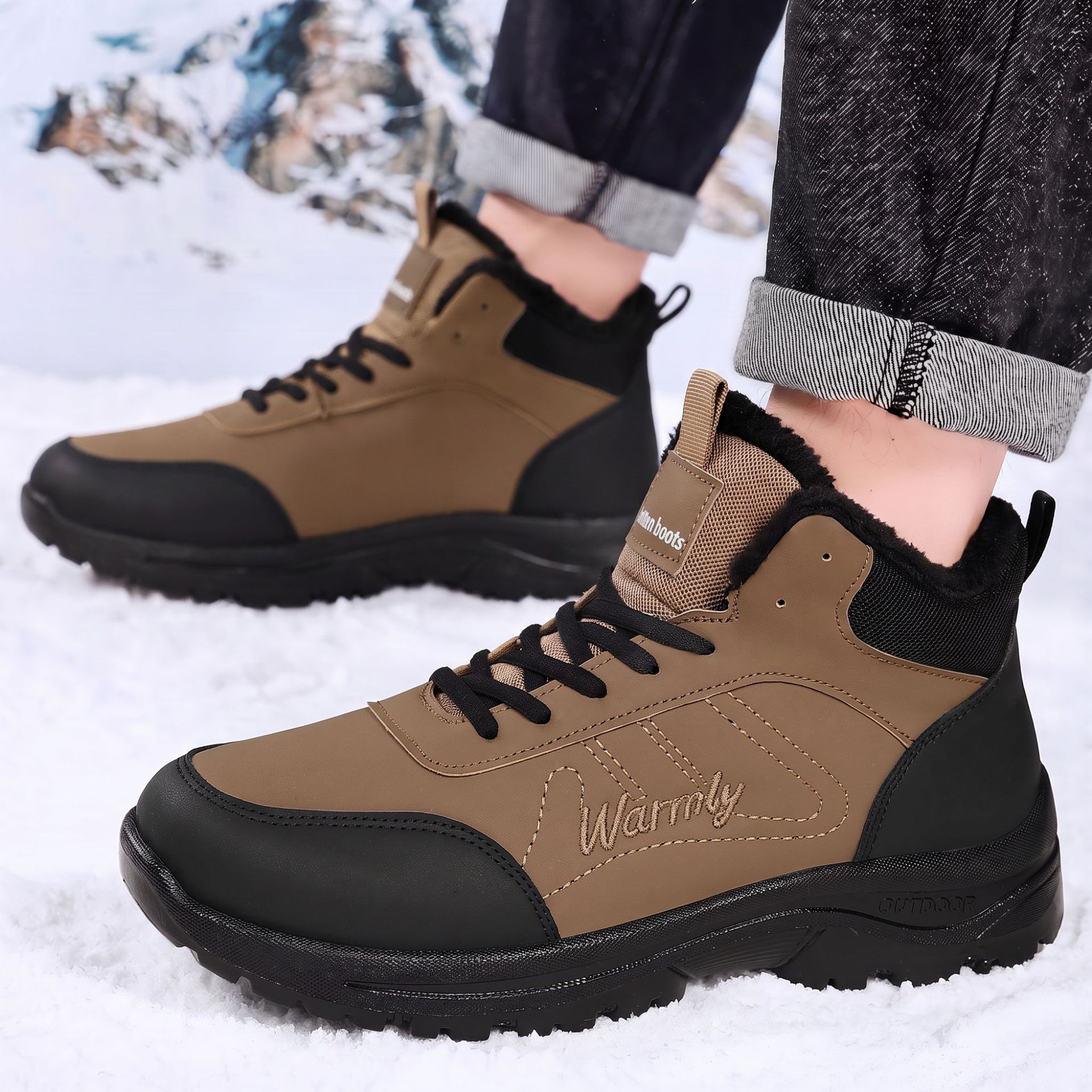 Men'S Shoes Popular - Men's Cotton Shoes with Thick Velvet