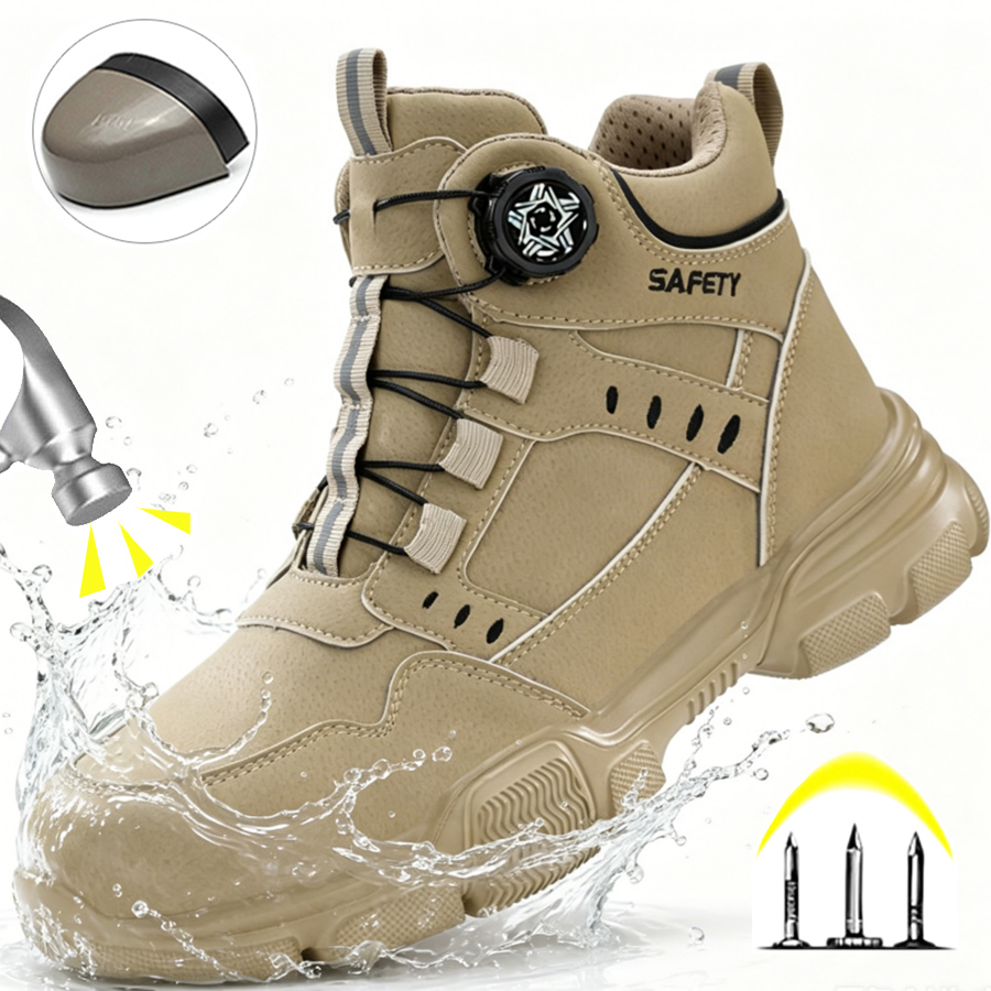Men'S Shoes Water Resistant - Halloween Men's Steel Toe Work Boots