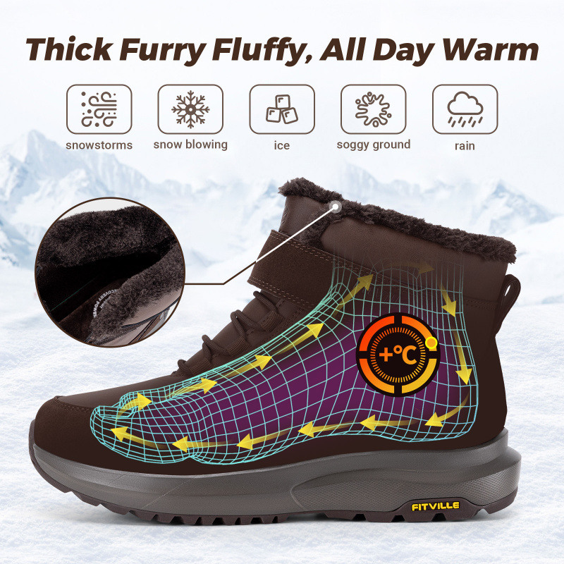 FitVille Mens Winter Boots Wid - Men'S Shoes Water Resistant ulasan dan harga