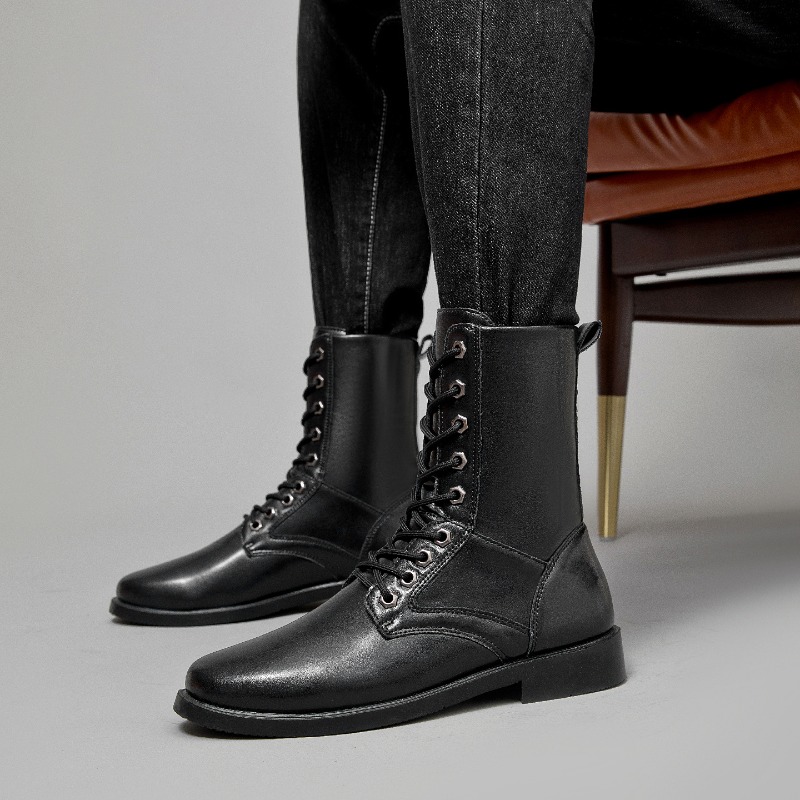 High-top Leather Boots Outdoor - Men'S Shoes For Work ulasan dan harga
