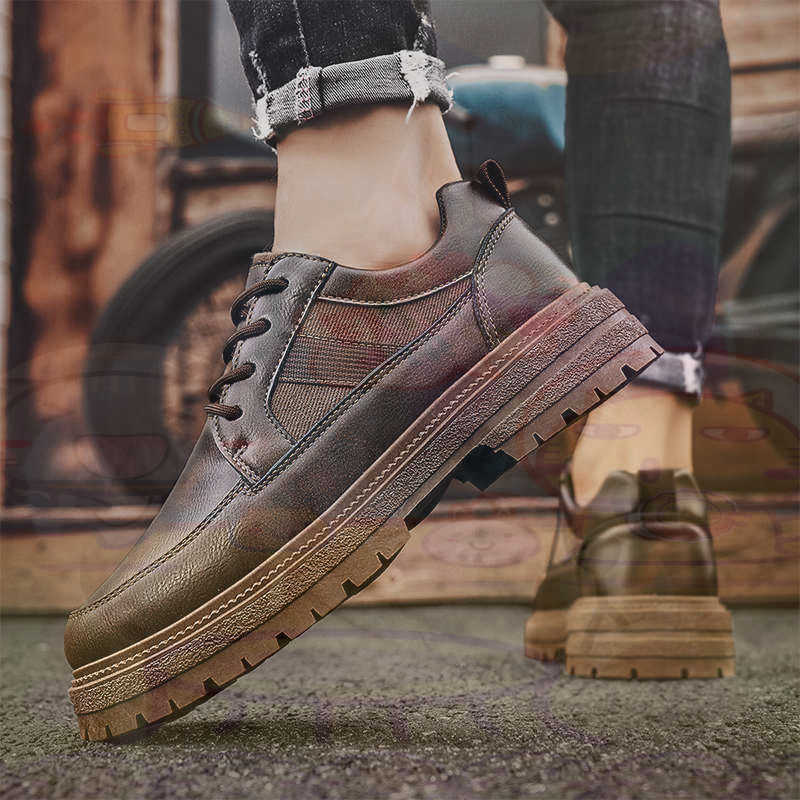 Dark Natural Leather Fashion T - Men Shoes On Clearance ulasan dan harga