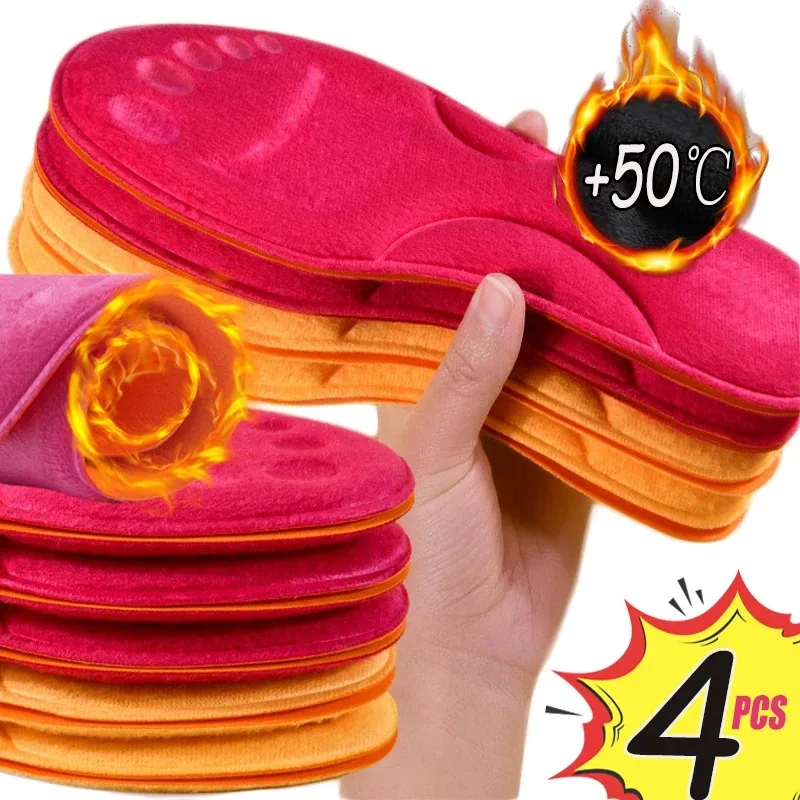 4pcs Winter Men Women Self Hea - Men'S Shoes With Memory Foam ulasan dan harga