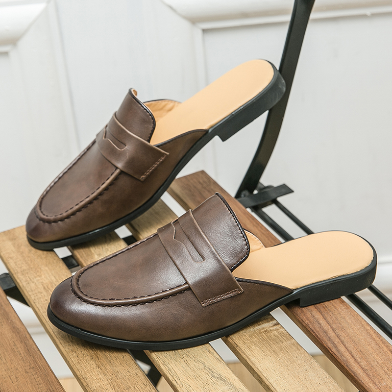 Men Fashionable Half-heeled Le - Shoes Heels Men ulasan dan harga