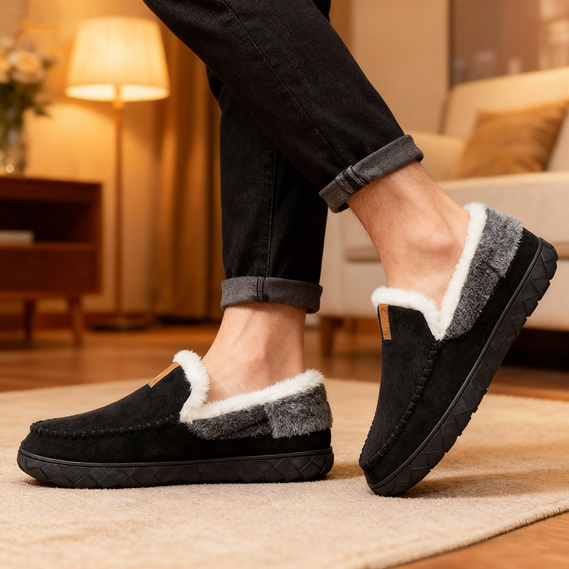 Men's Slippers Home Sewing Plu - Men'S Shoes With Memory Foam ulasan dan harga