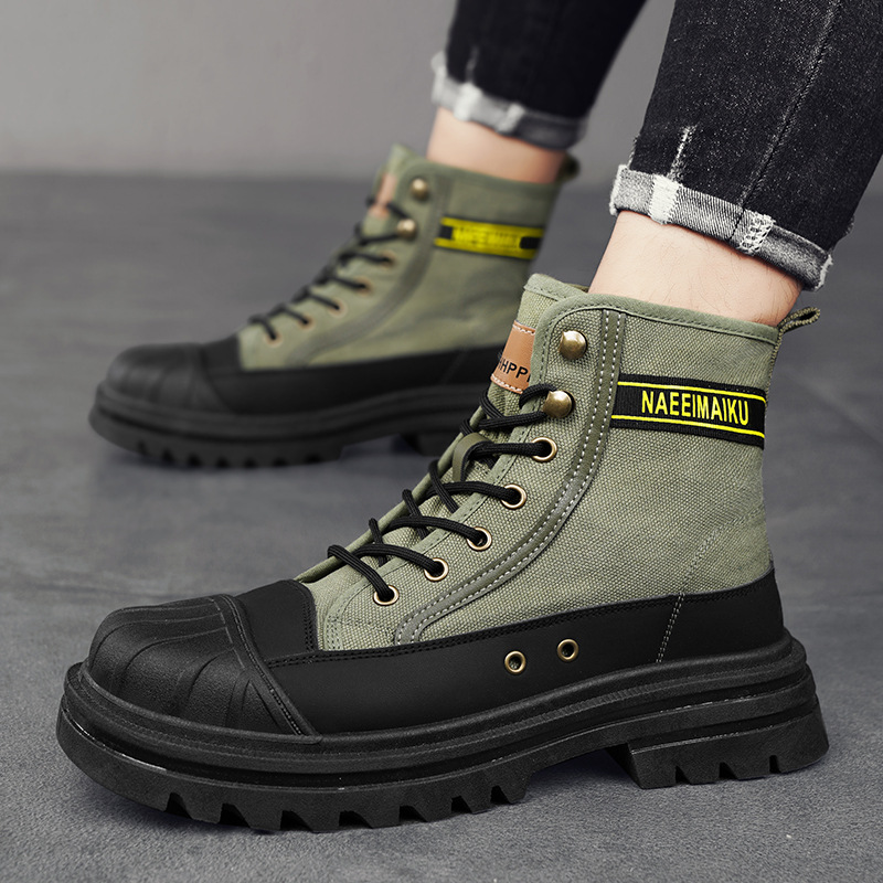 Mens Canvas Boots Fashion High - Men'S Shoes Popular ulasan dan harga