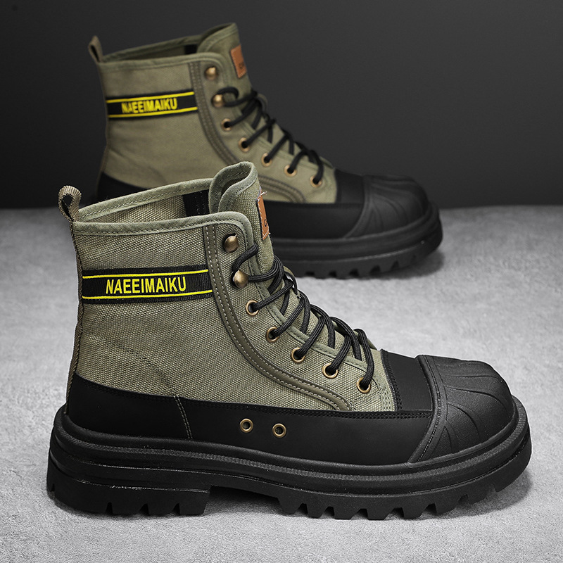 Mens Canvas Boots Fashion High - Men'S Shoes Popular ulasan dan harga