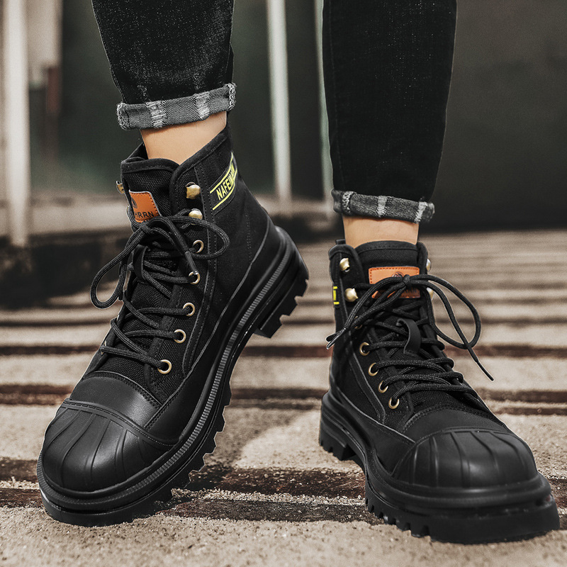 Mens Canvas Boots Fashion High - Men'S Shoes Popular ulasan dan harga