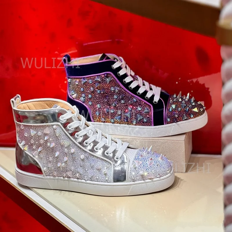 Dark Purple Crystal Rivet Men  - Men Shoes Runners ulasan dan harga