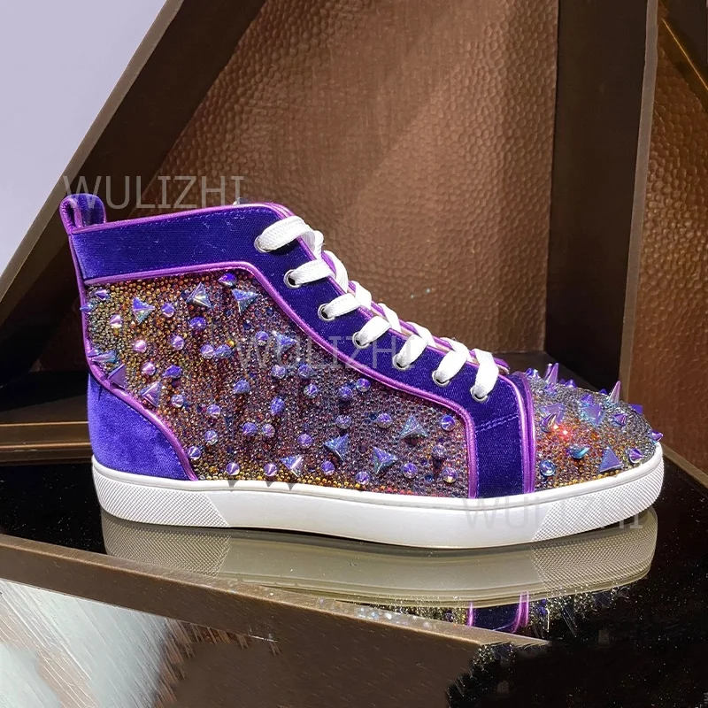Dark Purple Crystal Rivet Men  - Men Shoes Runners ulasan dan harga