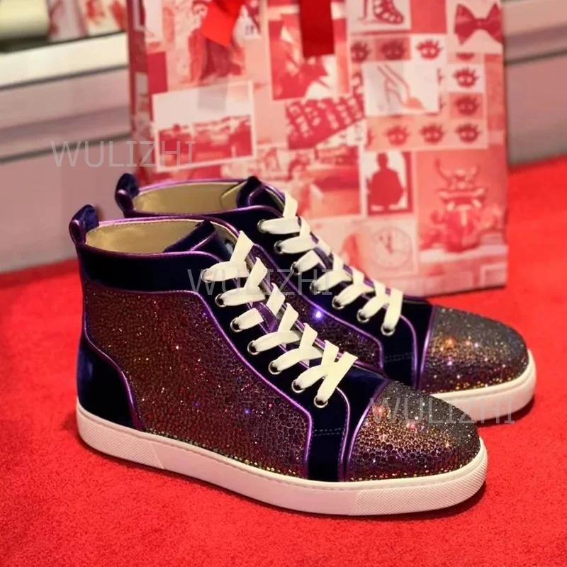 Dark Purple Crystal Rivet Men  - Men Shoes Runners ulasan dan harga
