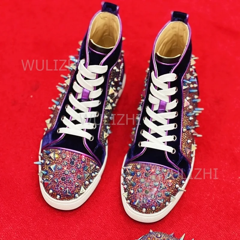 Dark Purple Crystal Rivet Men  - Men Shoes Runners ulasan dan harga