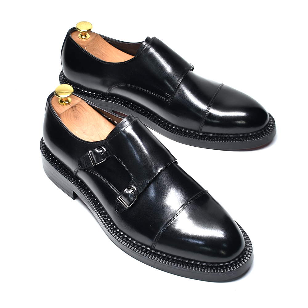 Luxury Genuine Leather Men's W - Monk Strap Shoe ulasan dan harga