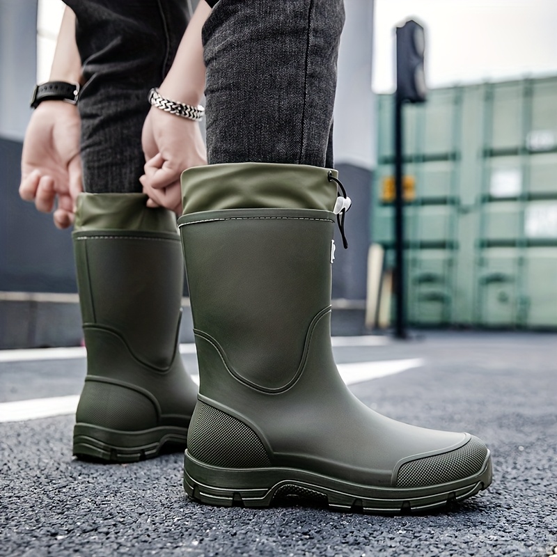 Men waterproof Rain Boots Mid  - Men'S Shoes Water Resistant ulasan dan harga