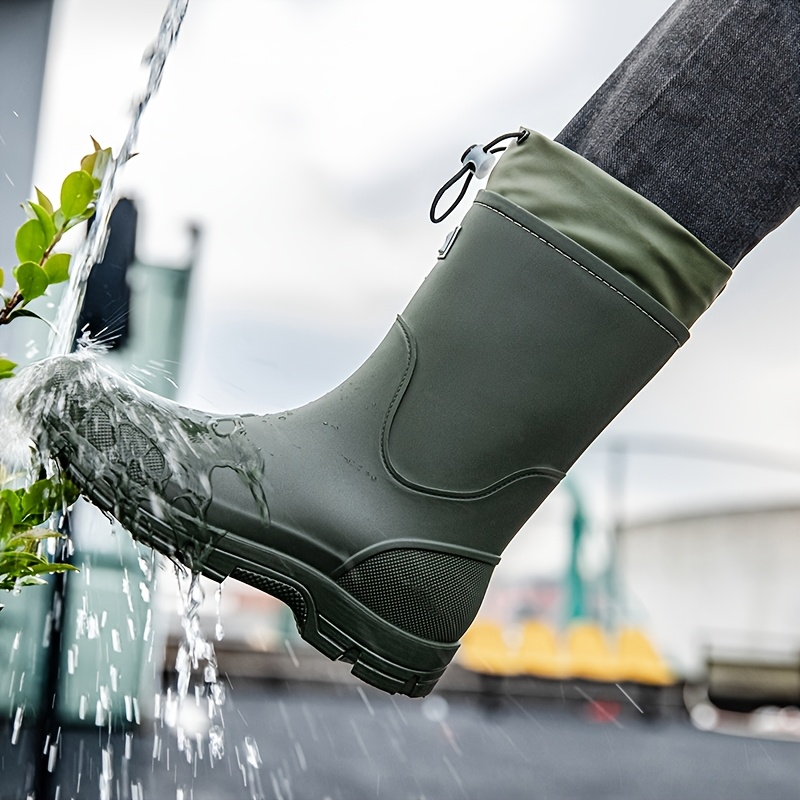 Men waterproof Rain Boots Mid  - Men'S Shoes Water Resistant ulasan dan harga